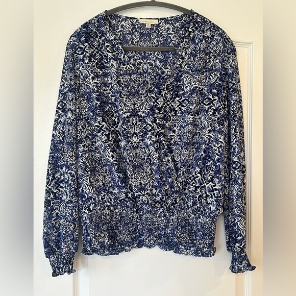 Alex & Lili Tops - EUC Alex & LiLi Floral Blouse with Elastic Sleeves And Waist